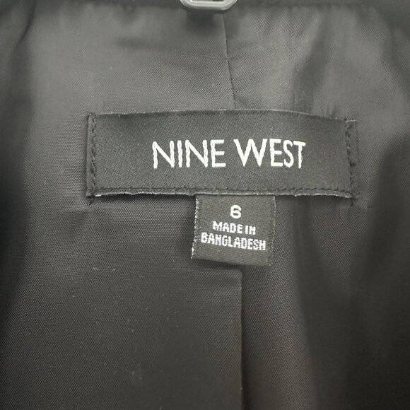 Nine West Womens Two-Button Blazer Sz 4 Black Dark Acedemia Preppy Office Siren - Picture 4 of 12